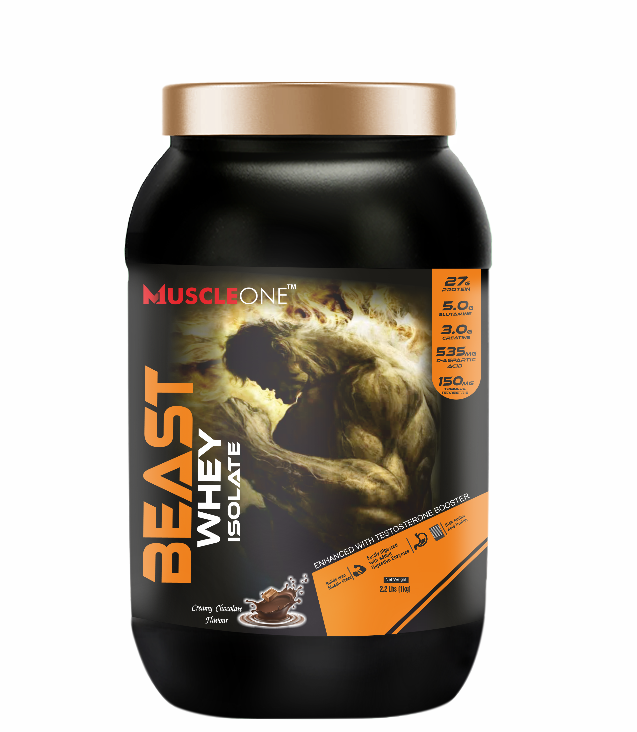 Muscle One Beast Whey Isolate Protein 1kg Creamy Chocolate