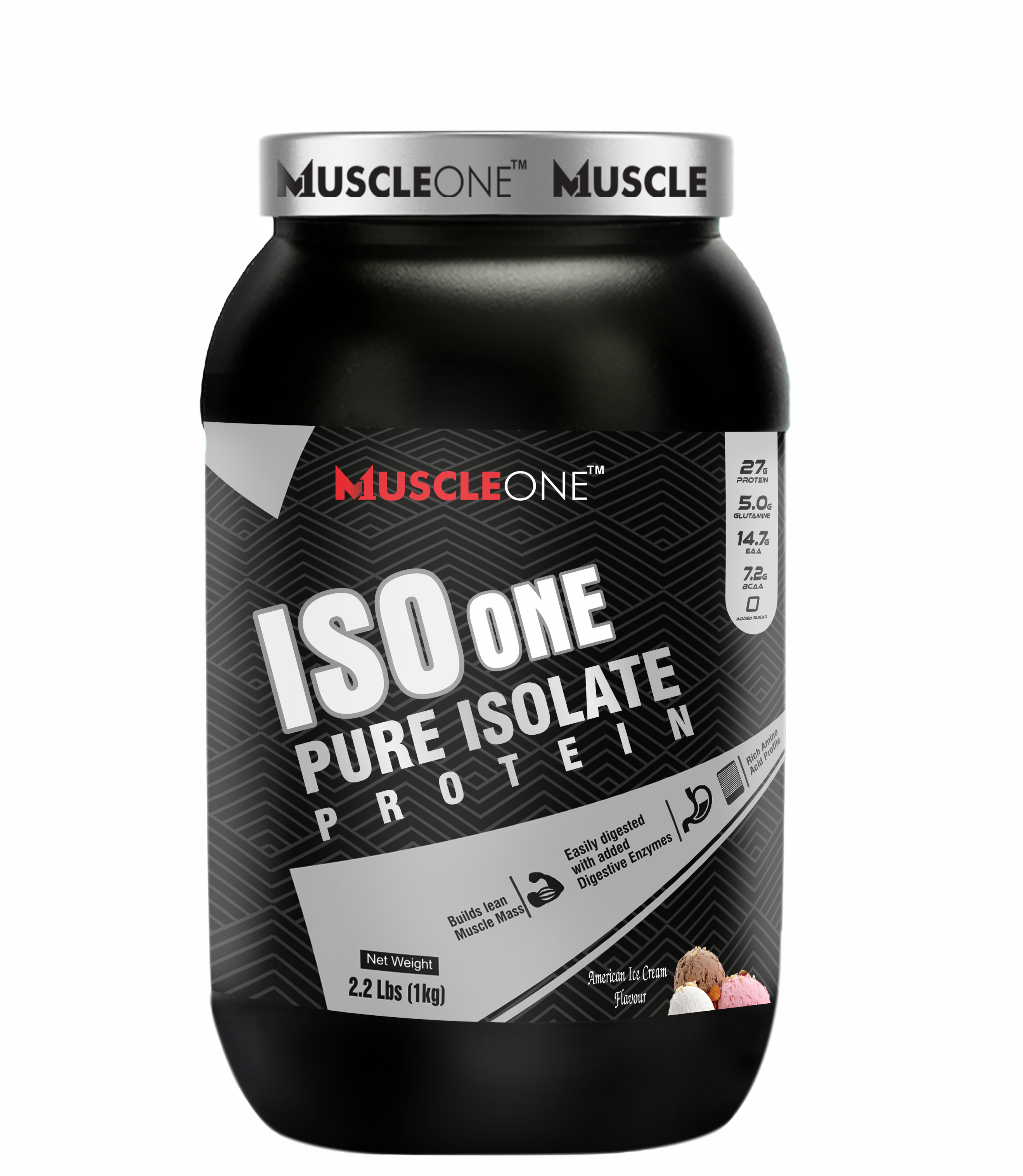 Muscle One ISO ONE PURE ISOLATE 1kg American Ice Cream Flavour