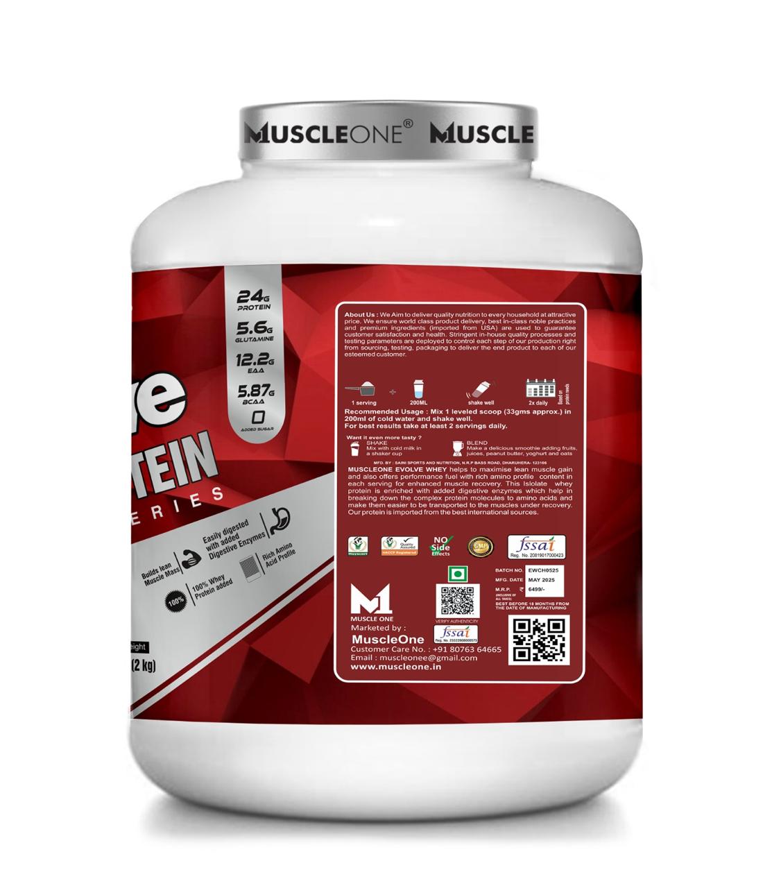 MuscleOne Evole Whey Protein 2kg American Ice Cream Flavour - Image 4